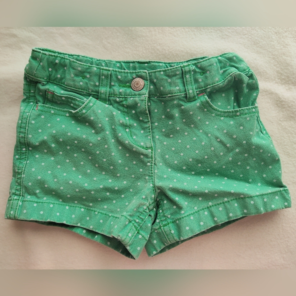Mini Boden Shorts Heart Pockets Adjustable Waist Size 5 Polka Dot